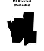 Mill Creek East, Washington blank outline map vector