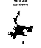 Moses Lake, Washington blank outline map vector
