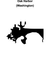 Oak Harbor, Washington blank outline map vector