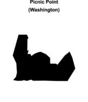 Picnic Point, Washington blank outline map vector