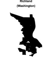 Richland, Washington blank outline map vector