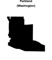 Parkland, Washington blank outline map vector