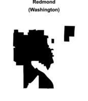 Redmond, Washington blank outline map vector
