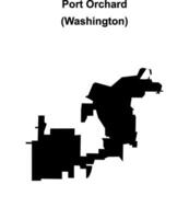 Port Orchard, Washington blank outline map vector