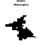 Shelton, Washington blank outline map vector