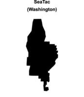 SeaTac, Washington blank outline map vector