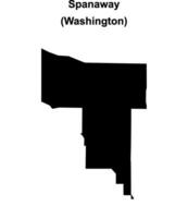 Spanaway, Washington blank outline map vector