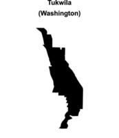 Tukwila, Washington blank outline map vector