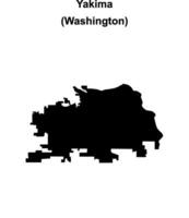 Yakima, Washington blank outline map vector
