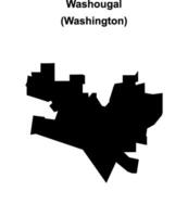 Washougal, Washington blank outline map vector
