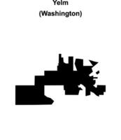 Yelm, Washington blank outline map vector