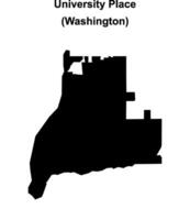 University Place, Washington blank outline map vector