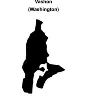Vashon, Washington blank outline map vector