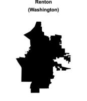 Renton, Washington blank outline map vector