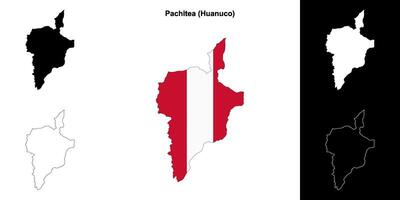 Pachitea province outline map set vector