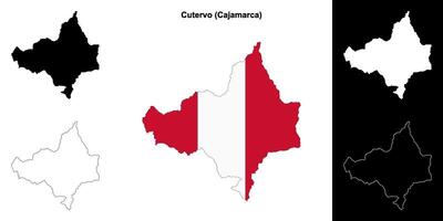 Cutervo province outline map set vector