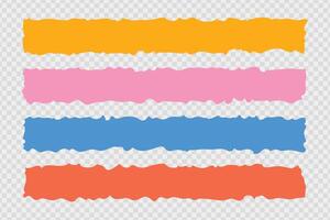 Set of torn paper elements place for text vector