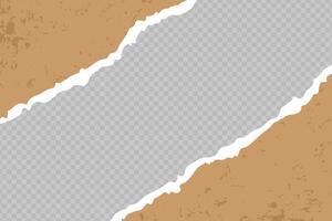 Paper torn stripes, with torn edges two sheets of paper vector