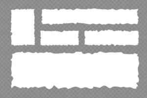 Paper shape with torn edges. organic shapes. Hand drawn text boxes. Random wavy spots and curved elements. vector