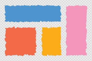Set of Multicolor Torn Paper with Torn Edges Illustration vector