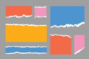 Paper shapes with torn edges. Torn papers vector