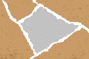 Frame Torn Kraft Paper Edge Background. Ripped paper torn edges strips background vector
