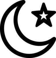 Night Sky Moon and Star Icon Design vector