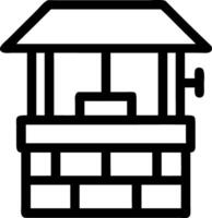 Rustic Wishing Well Icon Set vector