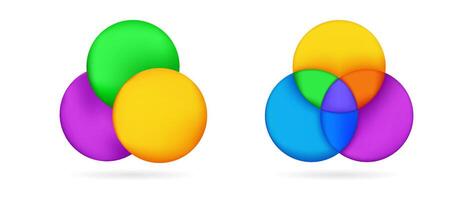 Bright Venn diagram for data and information layout. vector