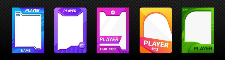 Minimal player card for competitive team identity. vector