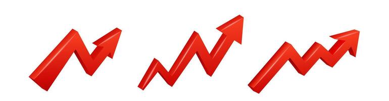 Red progress info graphic icon. Statistic growing sing. vector