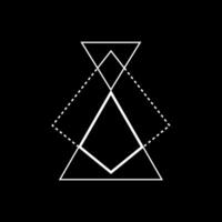 Sacred triangle with mystical lines and mandala design. vector