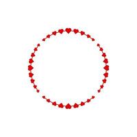 Circular heart frame with vintage style for Valentine cards. vector