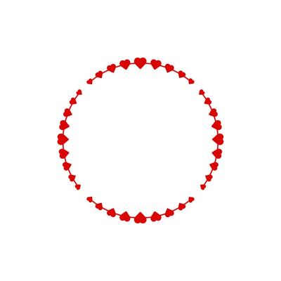 Circular heart frame with vintage style for Valentine cards.