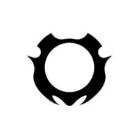 Edgy black avatar frame with horns for a gothic profile. vector