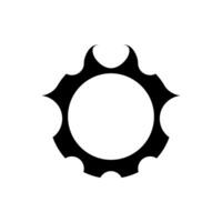 Black circular avatar frame with a devilish, scifi inspired design. vector