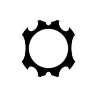Futuristic black frame with horns for a dark, mythical avatar. vector
