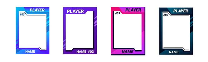 Bright player card template with customizable info sections. vector