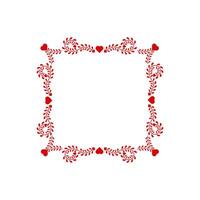 Abstract heart frame with decorative red borders for love themes. vector