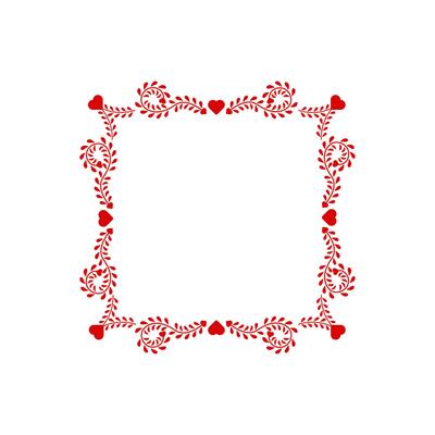Abstract heart frame with decorative red borders for love themes.