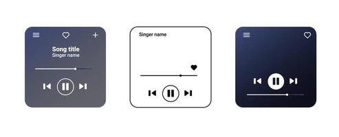igital music player with modern playback and album controls. vector