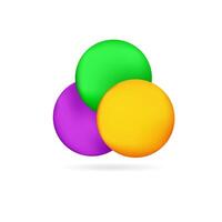 Geometric Venn diagram for colorful data layouts. vector