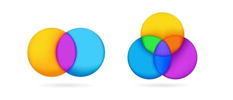 Fun, colorful Venn diagram for infographic design vector