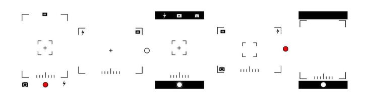amera app interface with photo and settings. vector