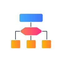 Colorful flowchart for data, teamwork, and management layout. vector