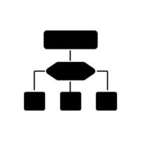 Black flowchart for team connections and structured organization. vector