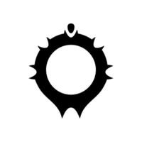 Black circle frame with horns for a gothic avatar. vector