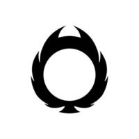Black avatar frame with horns for a dark, scifi inspired profile vector