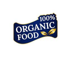 Blue label with rustic design for fresh, eco friendly branding. vector
