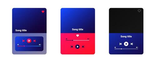 Simple music player app with essential playback controls. vector
